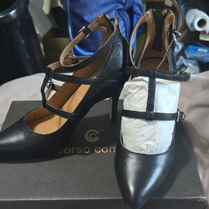 Corso Como Black Strappy Heels